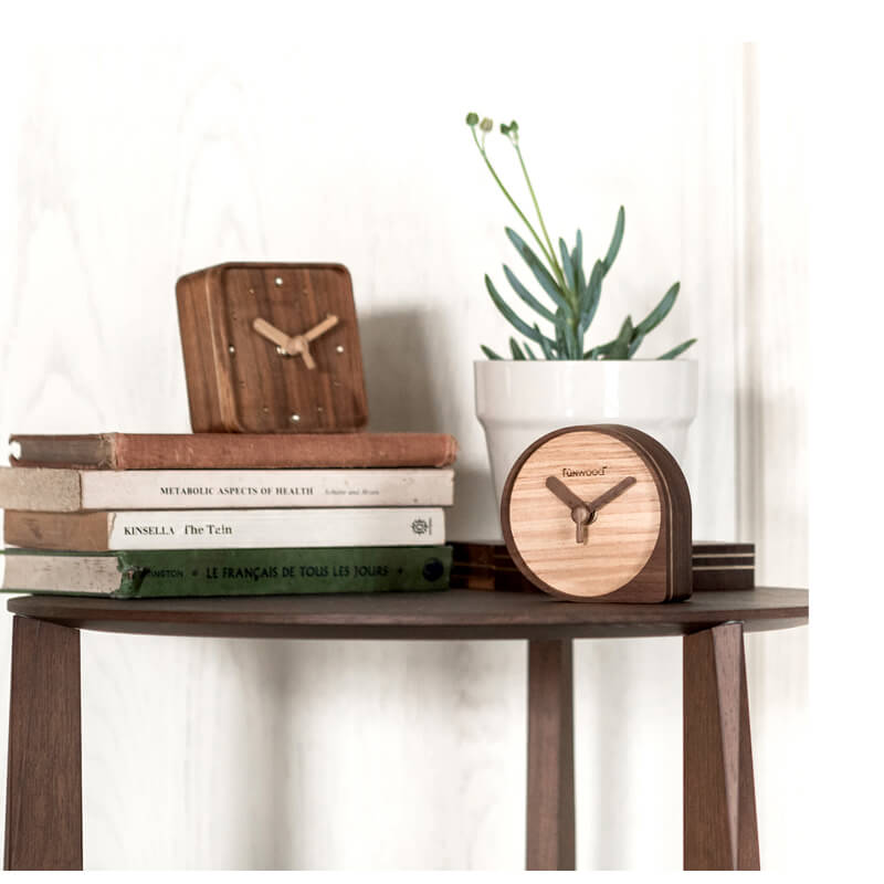 Funwood, 水滴型時鐘, 桌上型時鐘, 實木時鐘, 木銅時鐘