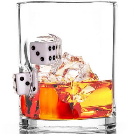 Stuck In Glass, 造型玻璃杯, 威士忌杯, 玻璃威士忌杯, 骰子玻璃杯, 嵌入式玻璃杯, 骰子杯, 酒杯, 玻璃酒杯, 透明玻璃杯,
